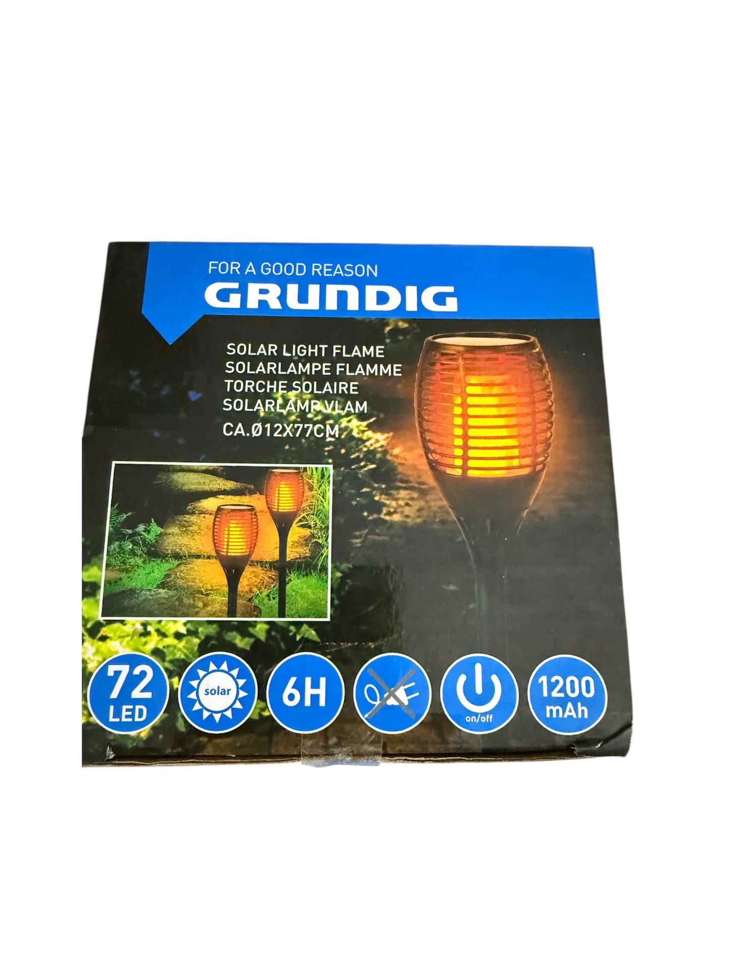 🔥 Lampada Solare GRUNDIG Effetto Fiamma – Illuminazione da Giardino