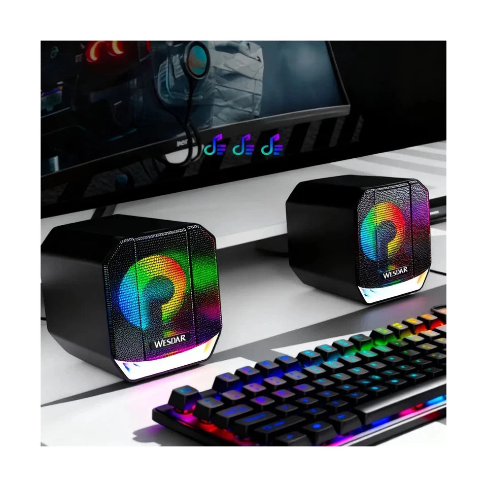 🔊 Casse Speaker per Computer WESDAR con Luci LED RGB