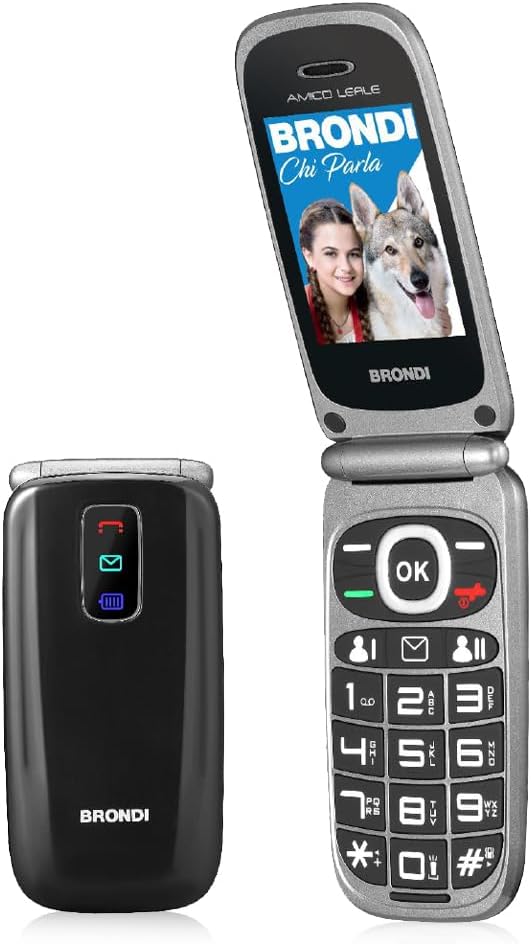 📞 Brondi Amico Leale – Cellulare Senior a Conchiglia con Tasto SOS