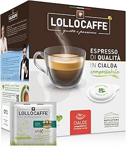 ☕ Lollo Caffè Decaffeinato – 150 Cialde Espresso in Carta Filtro Compostabile