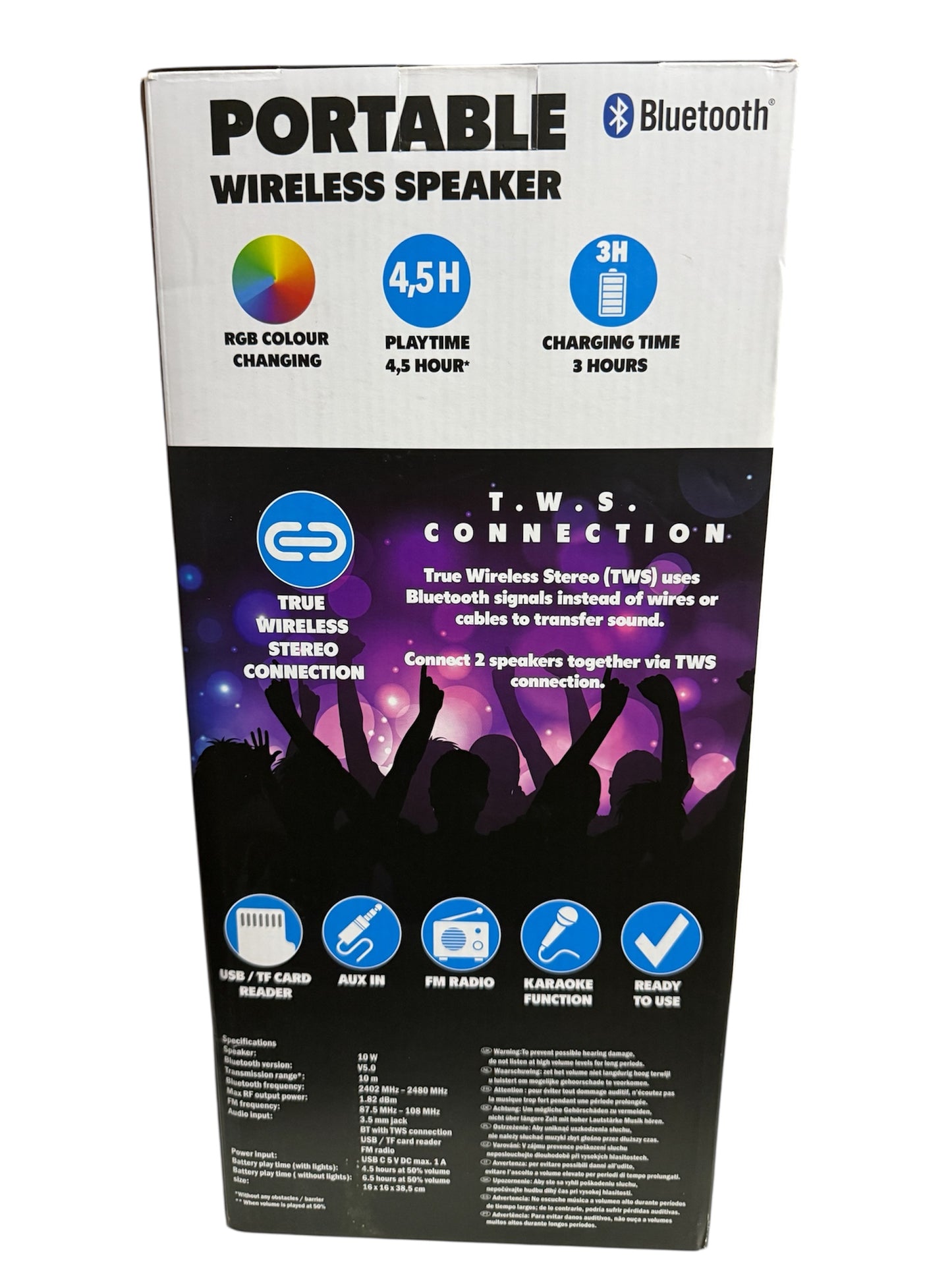 🔊 Cassa Bluetooth Portatile Wireless 10W con Luci LED RGB