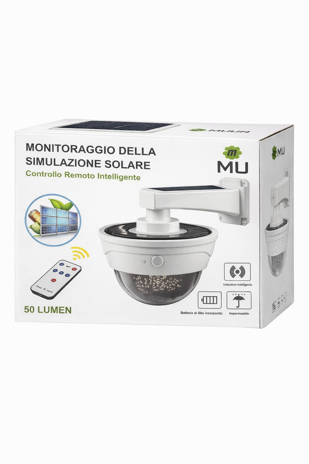 🔐 Lampada Solare LED con Simulazione Telecamera – Controllo Remoto