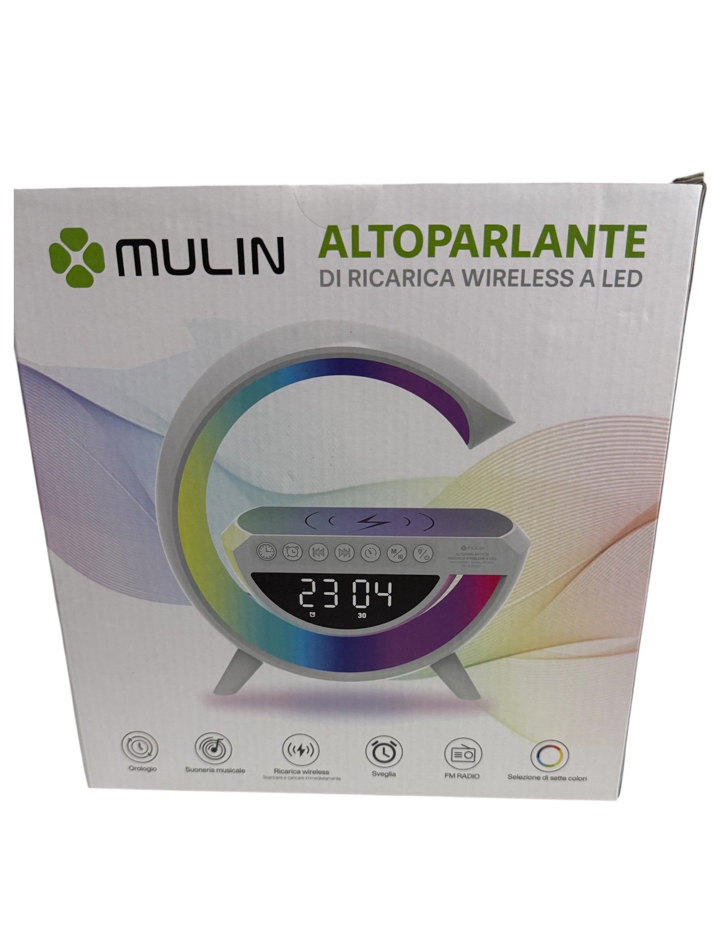 🔊 Altoparlante Wireless Mulin con LED RGB e Ricarica Wireless