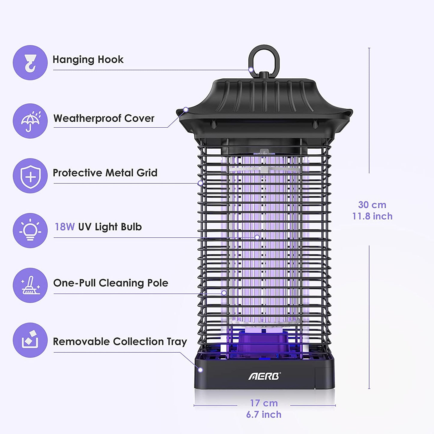 🦟 Lampada Antizanzare Elettrica UV – Fulmina Insetti con Griglia di Sicurezza