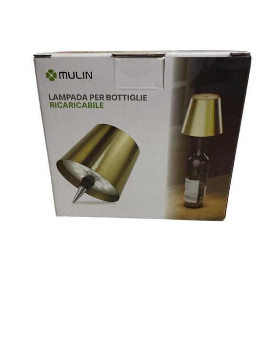 ✨ Lampada per Bottiglie Mulin – Ricaricabile | Finitura Oro