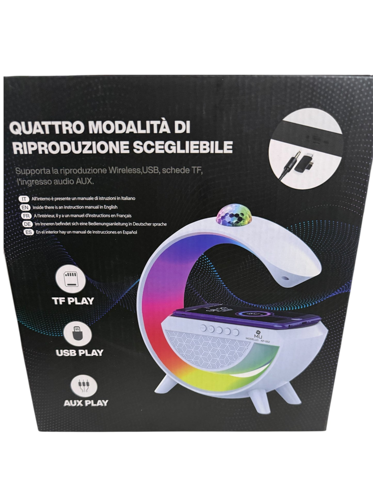 🔊 Speaker Bluetooth RGB Multifunzione – 4 Modalità di Riproduzione