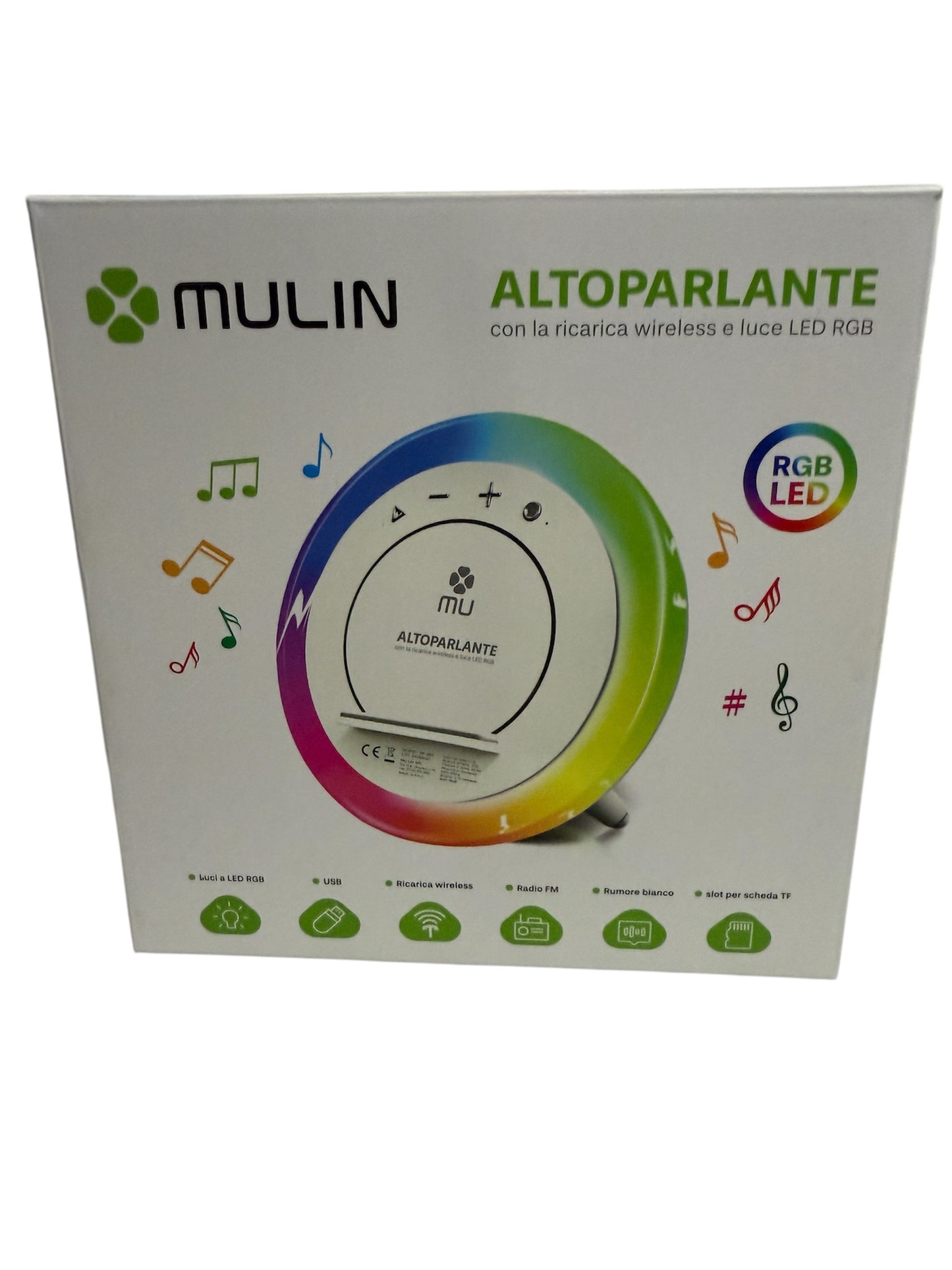 🔊 Altoparlante MULIN con Ricarica Wireless e Luce LED RGB