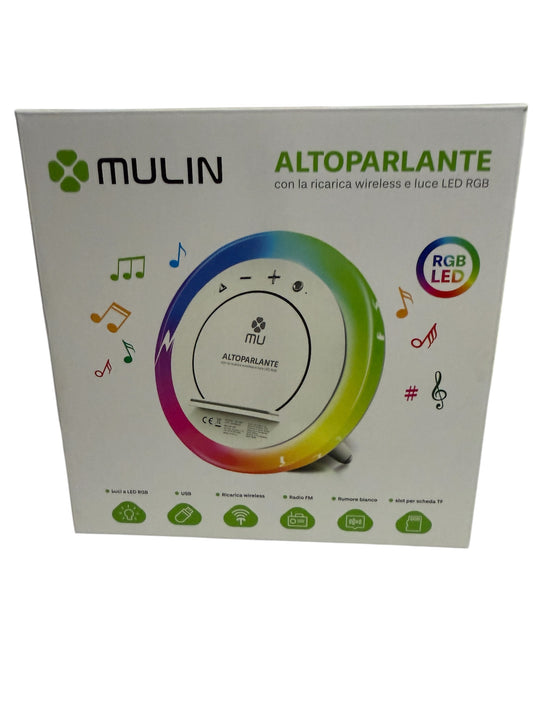 🔊 Altoparlante MULIN con Ricarica Wireless e Luce LED RGB