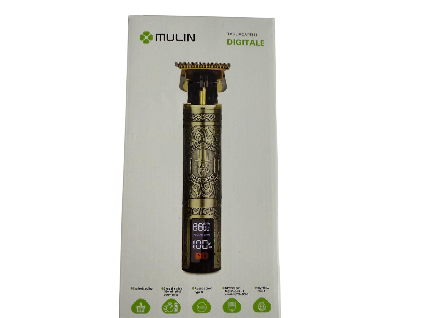 ✂️ Tagliacapelli Digitale MULIN – Professionale e Ricaricabile