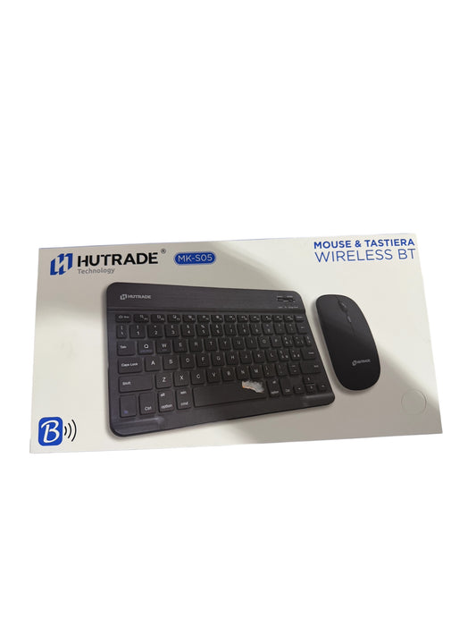⌨️🖱️ Kit Tastiera + Mouse Wireless Bluetooth HUTTRADE MK-S05 BIANCA