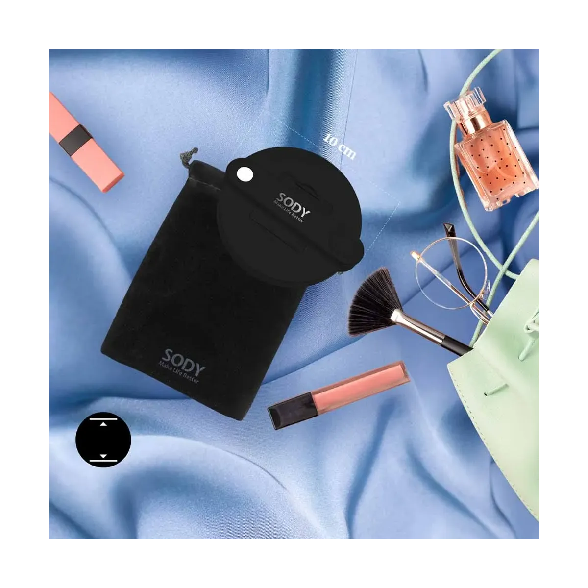 💄 Specchio Trucco LED SODY – Pieghevole con Manico e Custodia da Viaggio